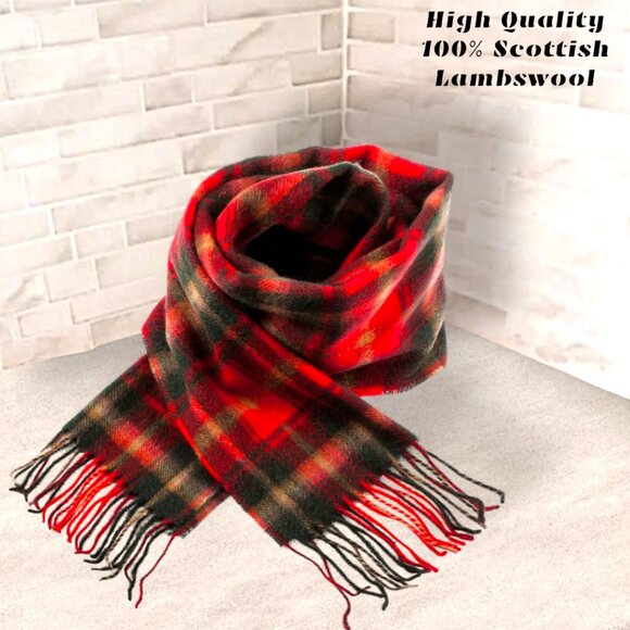 IMPORTED FROM SCOTLAND Accessories - 100% Lambswool Scarf Hypoallergenic SCOTTISH IMPORT THINK SOFT WARM TARTAN NWT